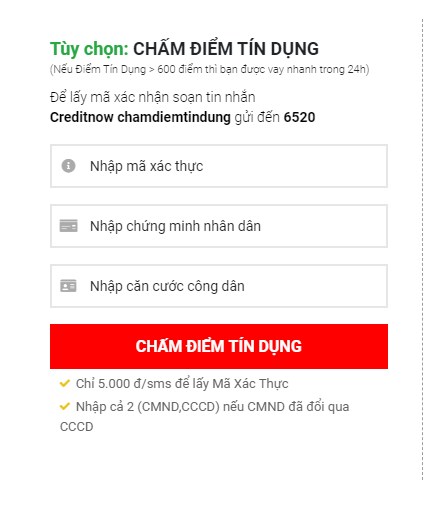 Chấm điểm tín dụng Credit Now