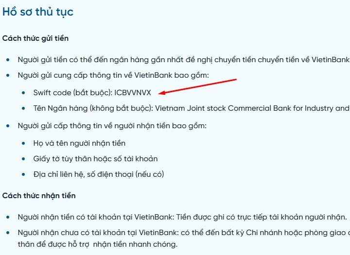Mã swift code ngân hàng Vietinbank là gì